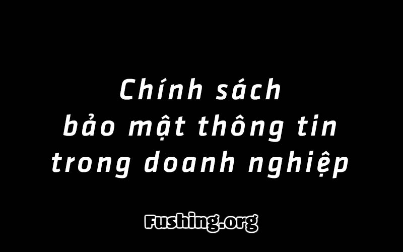 Chính sách bảo mật thông tin trong doanh nghiệp